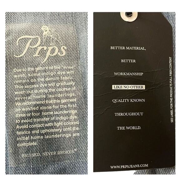 PRPS Women's Tapered Crop Jeans Seamed Denim Gaucho Pants In Light Wash Size 31 - Picture 12 of 16